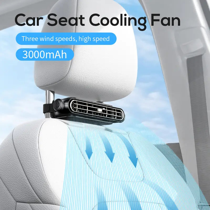 Mini Ventilador para Coche 360° — Recargable, Ideal para el Verano