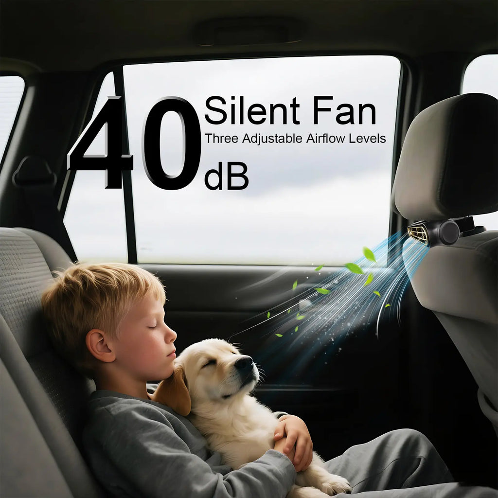 Mini Ventilador para Coche 360° — Recargable, Ideal para el Verano