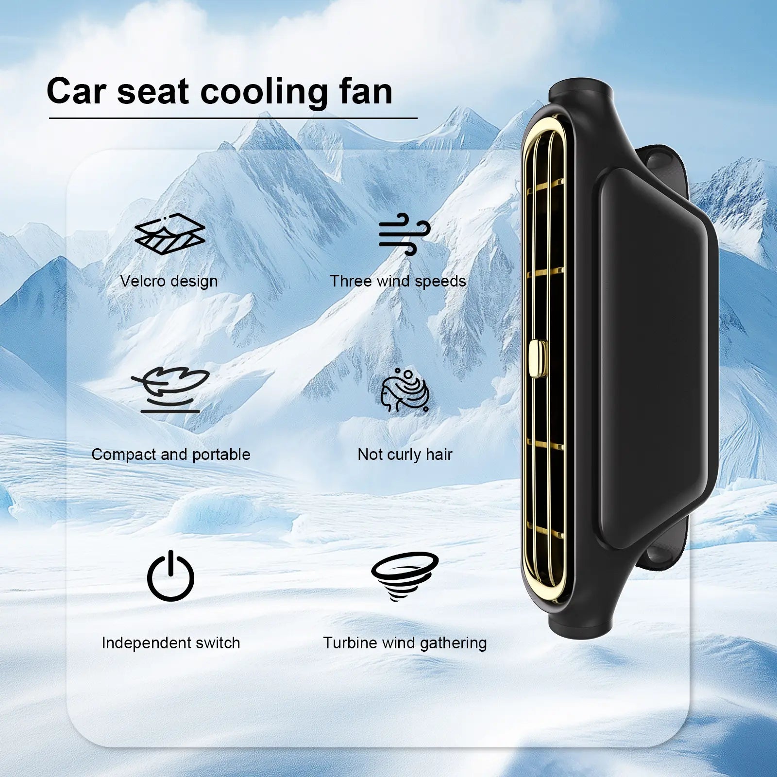 Mini Ventilador para Coche 360° — Recargable, Ideal para el Verano