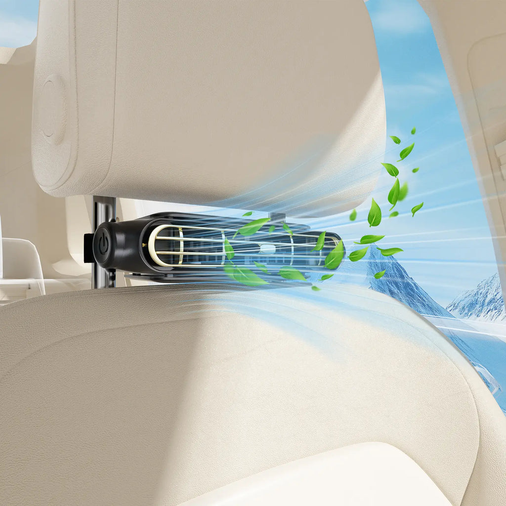 Mini Ventilador para Coche 360° — Recargable, Ideal para el Verano